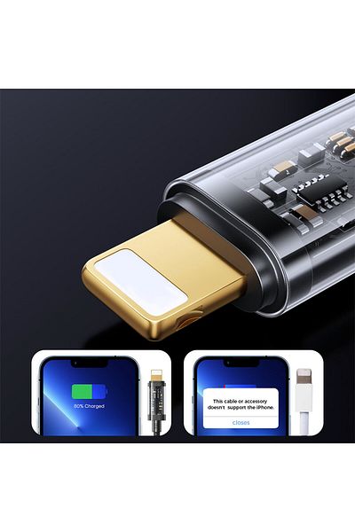 Joyroom Cablu împletit pentru iPhone USB-C - Lightning PD 20W 1.2m negru