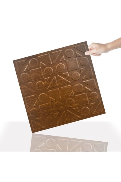 TİNK 3 Boyutlu Duvar Paneli Kabartmalı Kareli Yuvarlak Desen Pvc 41x41 cm/ 6 ...