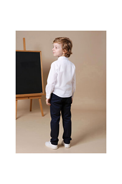 Juniors Solid Shirt with Long Sleeves and Pocket