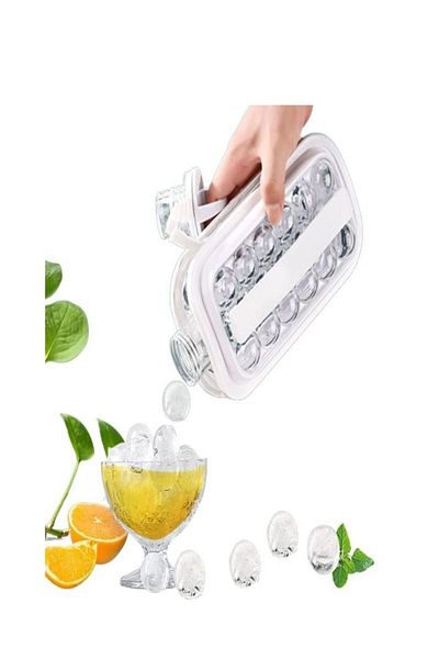 COOYA Ice Cube Tray 2 in 1 Portable Ice Kettle with 17 Grid Flat Lids Cube Mold for All Kinds of Drinks