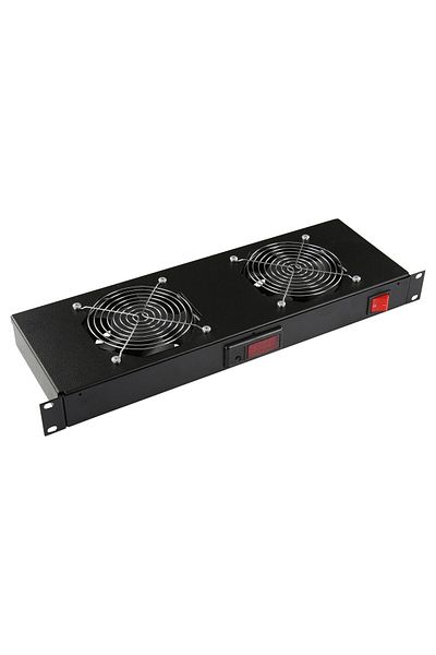 Inna marka Lanview 2 WENTYLATORY, CYFROWY TERMOSTAT MODUŁ WENTYLATORA RACK 1U, RAF300BL