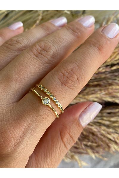 Lucios Single and Half Tour View Ring with Golden Craftsmanship (Adjustable)