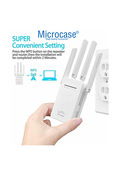 Microcase 300Mbps 4 Antenli Kablosuz Wireless Sinyal Güçlendirici Arttırıcı Wifi Adaptör - AL5070