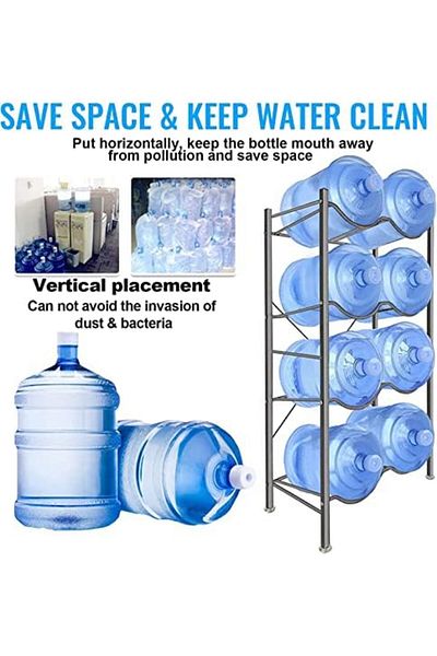 Türkiye Water Bottle Storage Stand 4 Tier, Water Bottle Holder 8 Bottles of 5 Gallons Heavy Duty Water Jug R