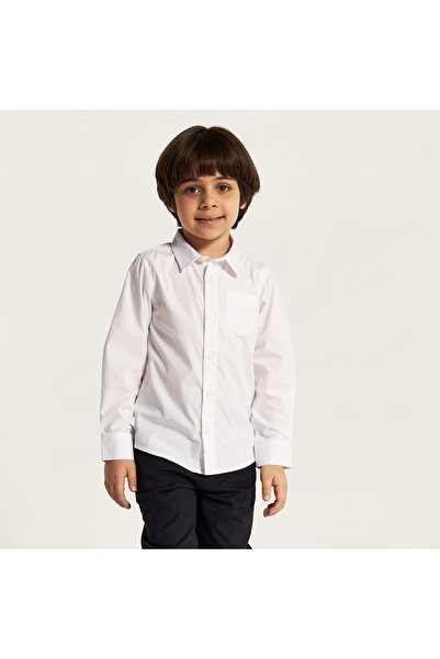 Juniors Set of 2- Solid Shirt with Chest Pocket and Long Sleeves