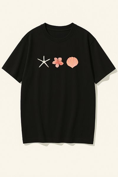 uyguntarz Unisex Oyster Shell Design Printed Tshirt