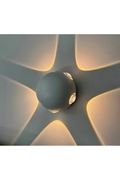 LUXXO Lampă de perete LED pentru interior/exterior, rezistentă la praf/umezeală, IP65, albă