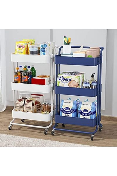Türkiye 3-Tier Rolling Utility Carts Trolley Storage Cart with Handle Multifunctional Organization Cart with