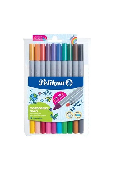 Pelikan Colorella Twin Markers C304, Material Plastic, Assorted Colors, Set of 10 dual-tip