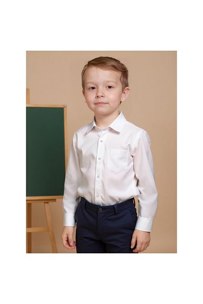 Juniors Solid Shirt with Long Sleeves and Chest Pocket