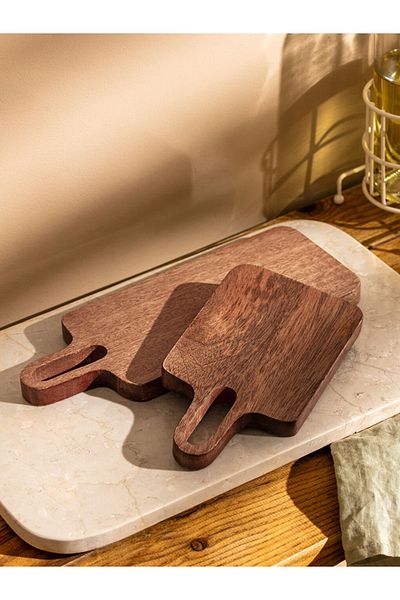 LC Waikiki Lcw Wai̇ki̇ki̇ Home Brown Wooden Presentation Board Set of 2