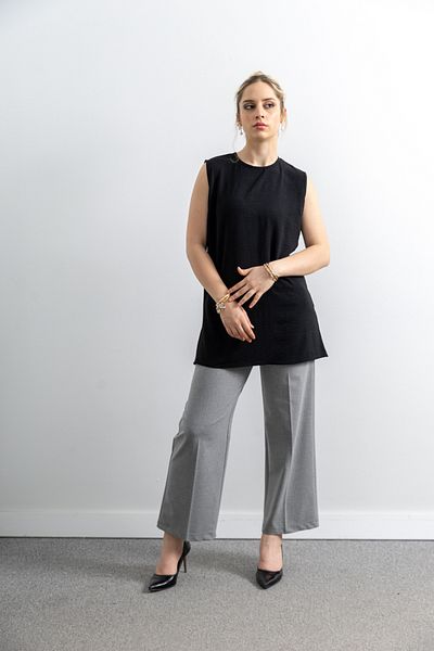 TUĞBA ERGÜL Women's Linen Sleeveless Tunic