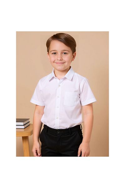 Juniors Textured Shirt with Short Sleeves and Pocket