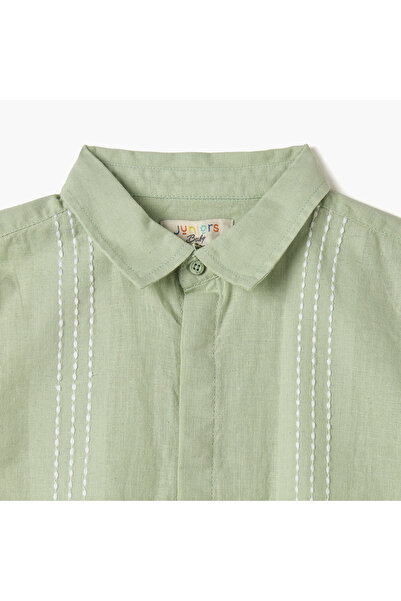 Juniors Stripe Detail Shirt with Short Sleeves