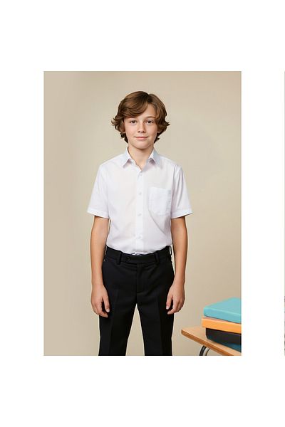 Juniors Set of 2- Solid Shirt with Chest Pocket and Short Sleeves