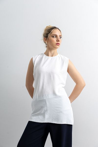 TUĞBA ERGÜL Women's Linen Sleeveless Tunic