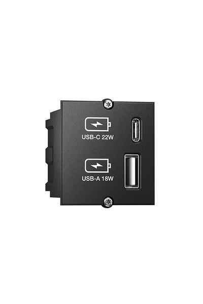 Inna marka Moduł Ładowarki Bachmann USB A&C 917.227, USB A + USB C, 0-35°C, Czarny, IP20, 250V, 50/60Hz,