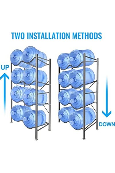 Türkiye Water Bottle Storage Stand 4 Tier, Water Bottle Holder 8 Bottles of 5 Gallons Heavy Duty Water Jug R