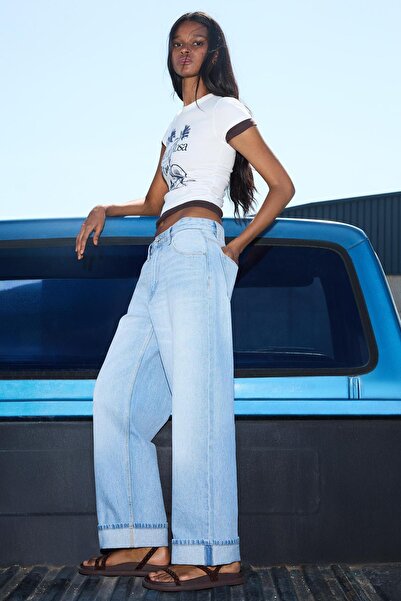 Bershka Roll-up baggy jeans