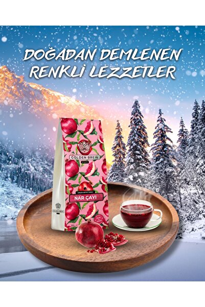 Golden Brew & Tea Coffee Gerçek Nar Parçacıklı Sıcak ve Soğuk Demleme Narlı Meyve Çayı