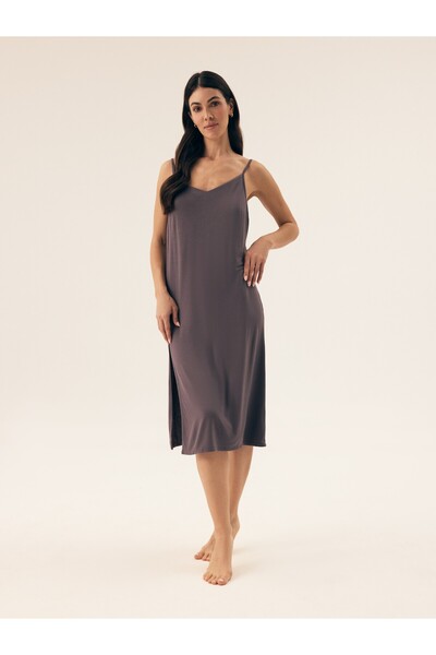 ESOTIQ Women's Nightgown Sleep Shirt Dress Strapless Midi with Slit Feminine | Raina