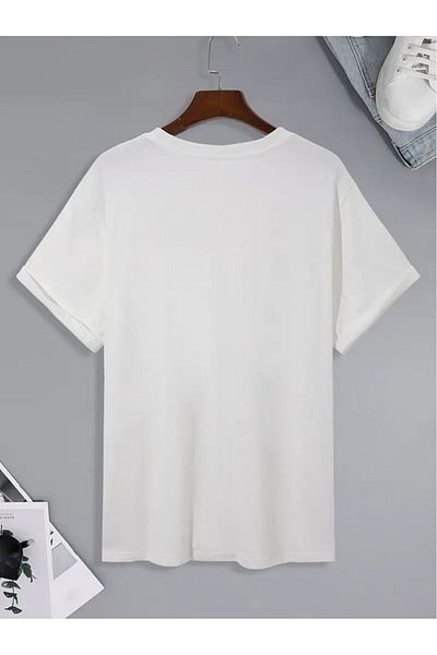 LUNAVISTA T-Shirt with Strawberry and Letter Print, Short Sleeve, Round Neck