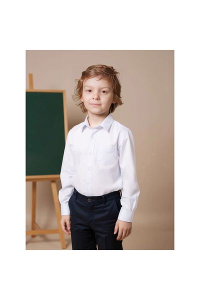 Juniors Solid Shirt with Long Sleeves and Pocket