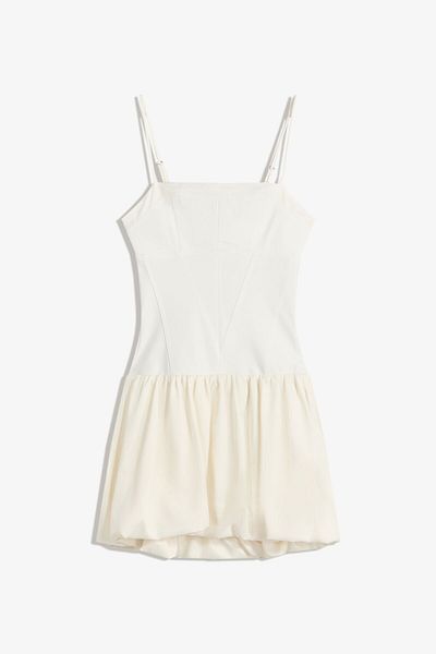 Bershka Fitted mini dress with balloon skirt