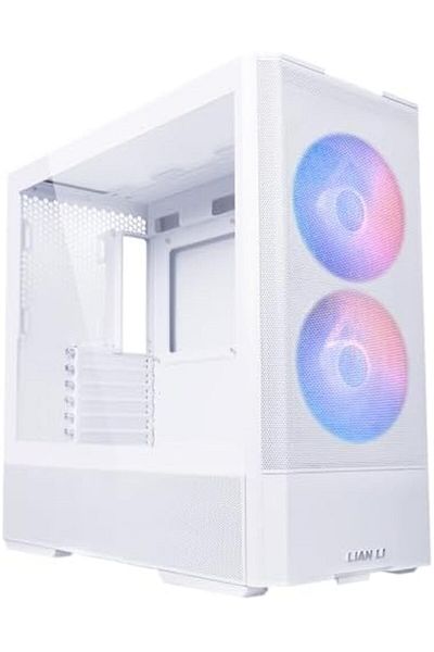 Lian Li علبة كمبيوتر الألعاب LANCOOL 207، RGB، تدفق هواء مُحسّن، منفذ USB-C، لوحة جانبية من الزجاج المُقسّى