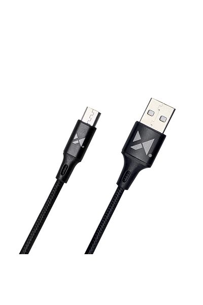 WOZINSKY Cablu USB microUSB împletit puternic, 2.4A, 1m, negru