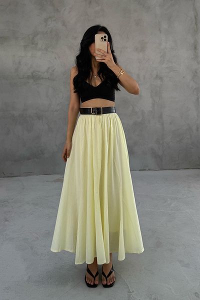 Seda Yalçın Atelier Butter Yellow Pinterest Draped Premium Skirt
