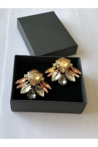 Amor Center Special Design Gold Color Big Stone Flower Pattern Colorful Party...