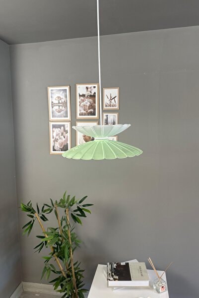 Bamyum Rubby Mint-Beyaz Metal Tekli Avize Mutfak Modern Dekoratif Sarkıt Aydınlatma