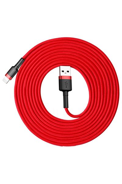 Baseus Wytrzymały nylonowy kabel przewód USB - iPhone Lightning QC3 3m - czerwony