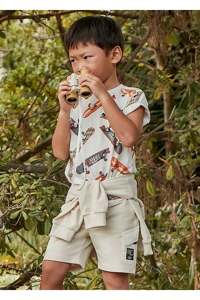 MAYORAL Boy's Pocketed Combed Cotton Shorts