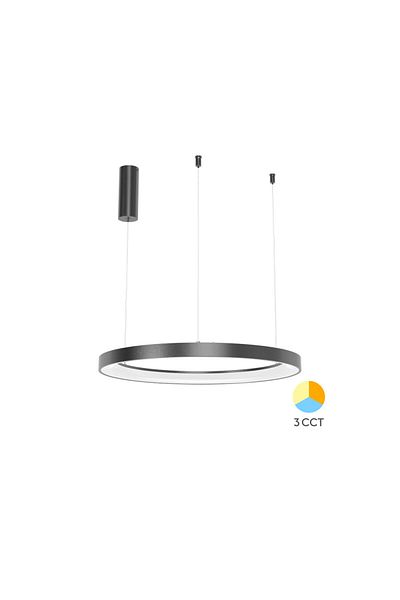 Braytron Lampă decorativă LED suspendată Bella, 46W, 3 în 1, neagră