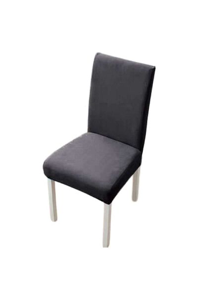 OEM Set 4 huse pentru scaune, Uni, Poliester cu Elastan, Gri Inchis