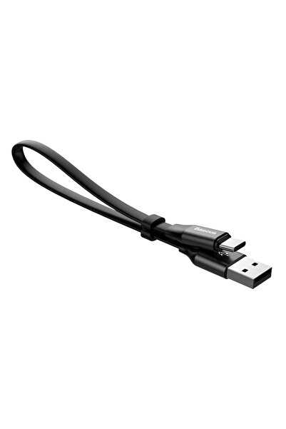 Baseus Płaski kabel przewód USB USB-C z uchwytem 2A 23CM czarny