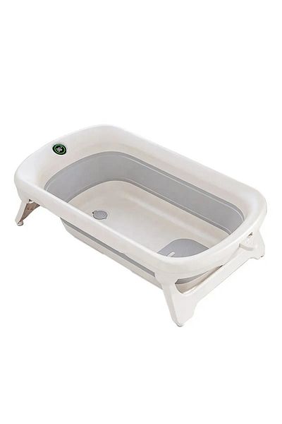 Little Mom Cadita pentru copii Little Mom Grey, pliabila, design compact, Afisaj temperatura color in functie d