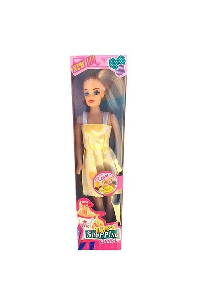 OEM Plastic Doll 'Happy Shopping Girl', Yellow, 7x29 cm