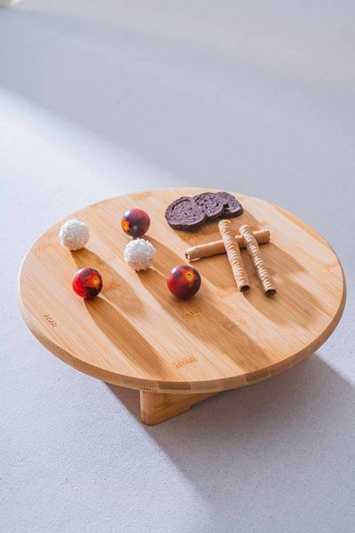 ACAR Round Presentation Plate with Bamboo Legs - 32 cm