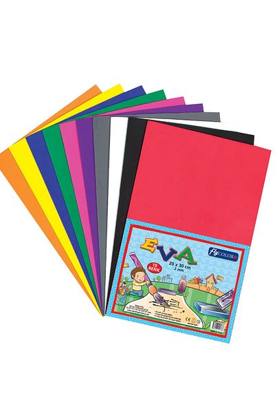 FLY COLOR Plain 10 Colors Eva Paper A4