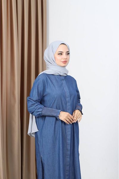 Güler Casual Dark Denim Color Gipeli Sleeve Double Suit