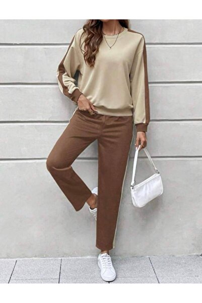 Genel Markalar Kadın Iki Iplik şerit Detaylı Ikili Takım