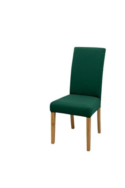 JOJO HOME Set 6 huse de scaun, Jojo Home, Uni, catifea elastică, verde smarald