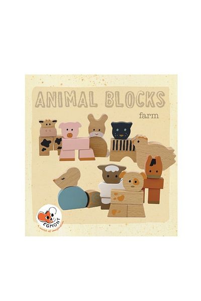 Egmont Toys Animale cubice din lemn, jucării Egmont