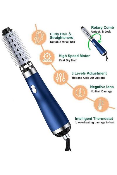 COOYA 3 in 1 Hair Styler Hot Air Ion Dryer Brush,750 W,With Three Interchangeable Brush,22x4cm,for Women