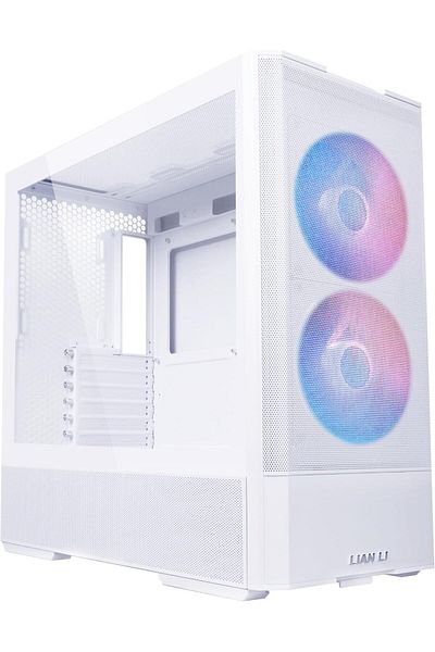 Lian Li علبة كمبيوتر الألعاب LANCOOL 207، RGB، تدفق هواء مُحسّن، منفذ USB-C، لوحة جانبية من الزجاج المُقسّى