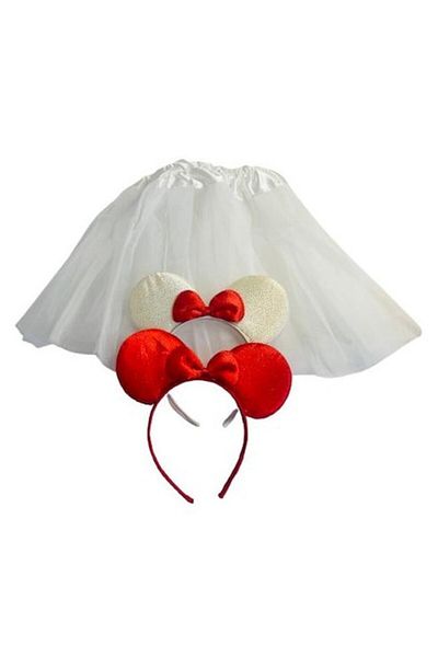 OEM White tulle skirt set with 2 crowns model 2