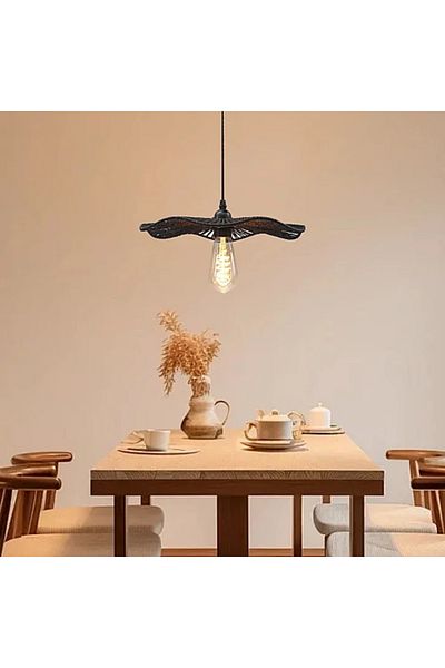 Hummer Hanging Bamboo Black E27*1L with 35cm Diameter
